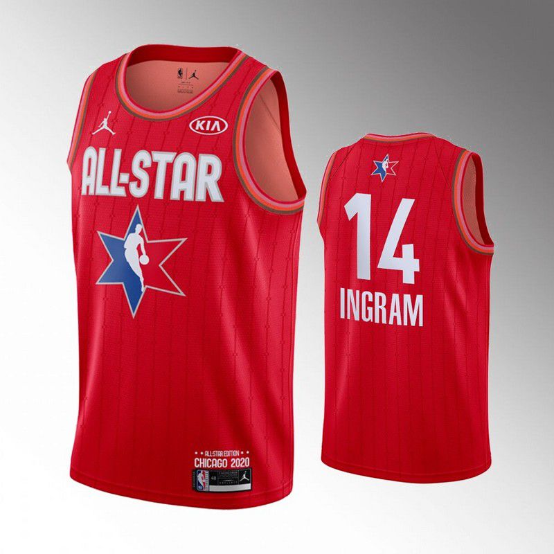 Men Los Angeles Lakers #14 Ingram Red 2020 All Star NBA Jerseys